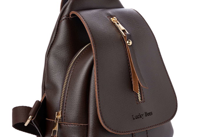 Lucky Bees Mochila 945 v2 Cuero de Poliéster Marrón